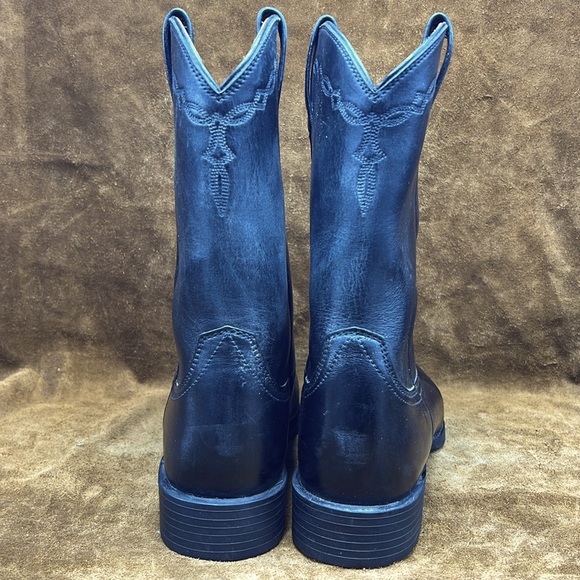 Ariat Black Leather Roper Boots - Picture 4 of 8